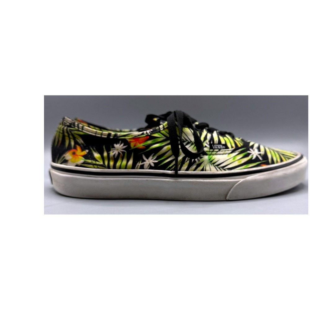 Vans Authentic Tropical Hawaiian Palm Floral Black Sneakers Mens 10.5 721277 - Picture 4 of 12